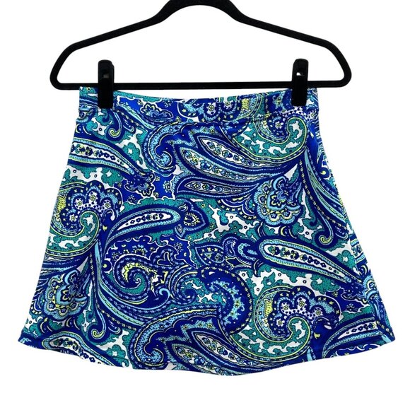 Coolibar Skort Women's M, Blue Paisley Patterned Pull On Sun Protection UPF 50+ - Picture 1 of 9